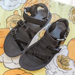 New Teva Black Strappy Casual Sandals